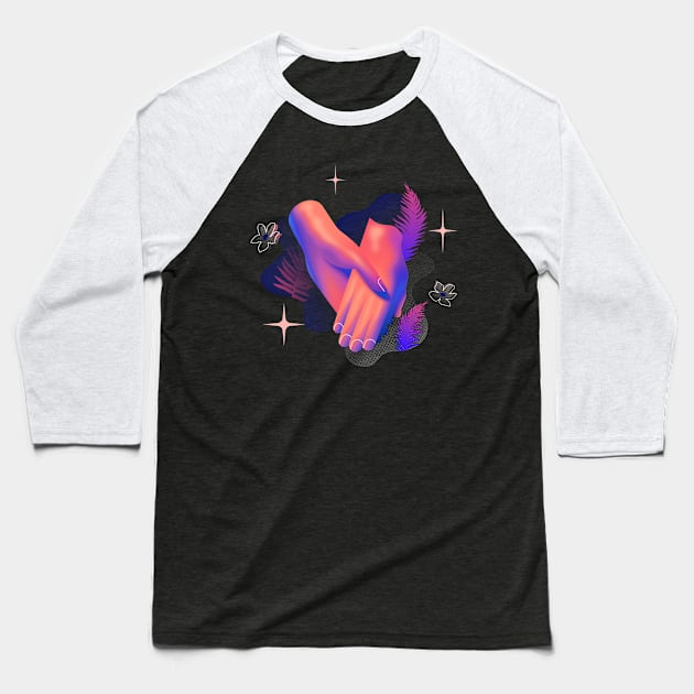 Hand in Hand Baseball T-Shirt by filianstudio